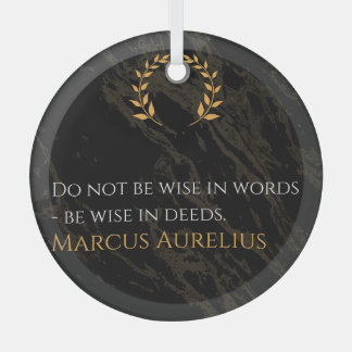 Marcus Aurelius' wijsheid: daden spreken luid Glas Ornament
