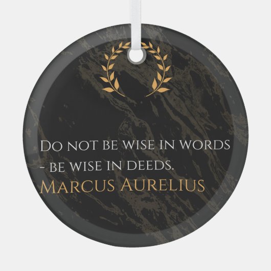 Marcus Aurelius' wijsheid: daden spreken luid Glas Ornament (Voorkant)