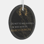 Marcus Aurelius' wijsheid: daden spreken luid Glas Ornament (Voorkant Rechts)
