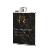 Marcus Aurelius' wijsheid: daden spreken luid Heupfles (Links)