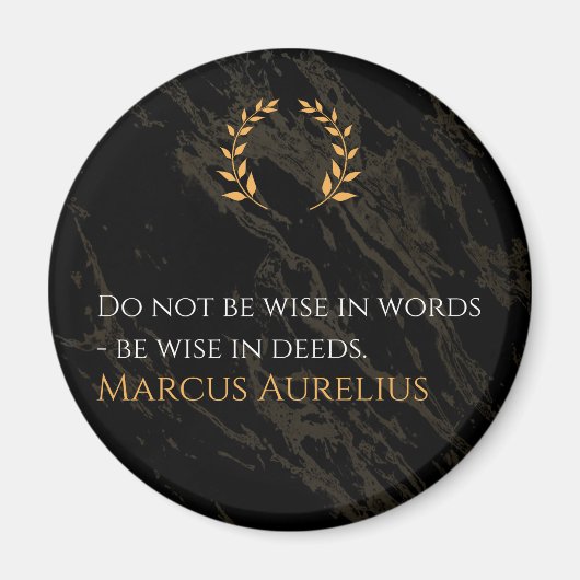 Marcus Aurelius' wijsheid: daden spreken luid Magneet (Voorkant)
