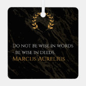 Marcus Aurelius' wijsheid: daden spreken luid Metalen Ornament (Achterkant)