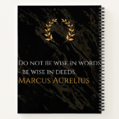 Marcus Aurelius' wijsheid: daden spreken luid Notitieboek (Achterkant)