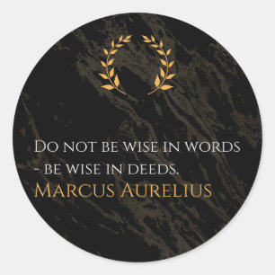 Marcus Aurelius' wijsheid: daden spreken luid Ronde Sticker