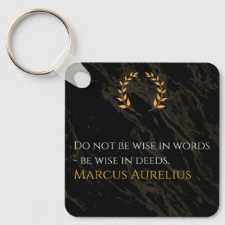 Marcus Aurelius' wijsheid: daden spreken luid Sleutelhanger