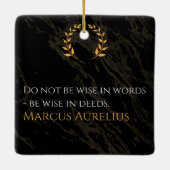 Marcus Aurelius' wijsheid: daden spreken luider da Keramisch Ornament (Achterkant)