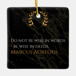 Marcus Aurelius' wijsheid: daden spreken luider da Keramisch Ornament