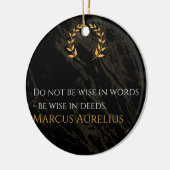 Marcus Aurelius' wijsheid: daden spreken luider da Keramisch Ornament (Links)