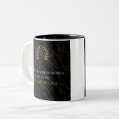 Marcus Aurelius' wijsheid: daden spreken luider da Tweekleurige Koffiemok (Voorkant links)