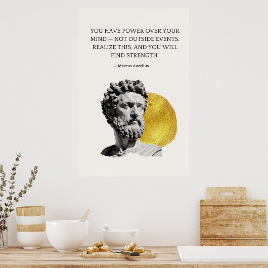 Marcus Aurelius Wisdom Quote Poster (Keuken)