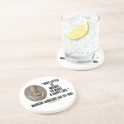 Marcus Aurelius Zeer weinig nodig om gelukkig te z Zandsteen Onderzetter (Zijkant)