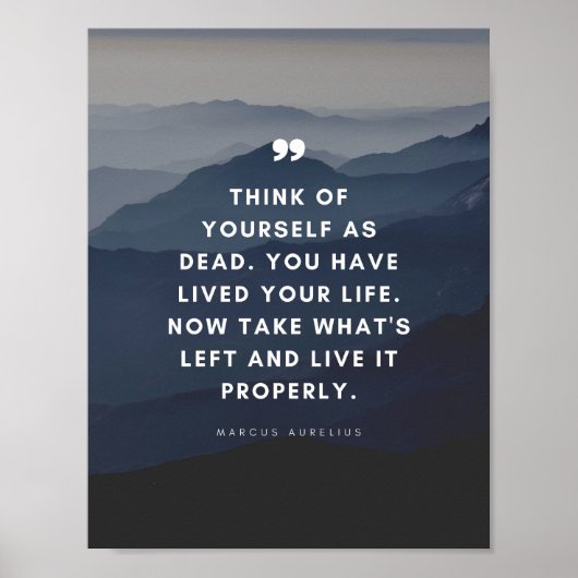 Marcus Aurelius | Zie jezelf als dood. Poster (Voorkant)