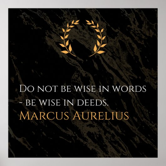 Marcus Aurelius's Wisdom: Actions Speak Louder Tha Poster (Voorkant)