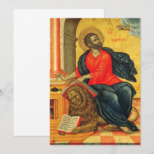 Marcus de evangelist orthodoxe icoon save the date (Voorkant / Achterkant)