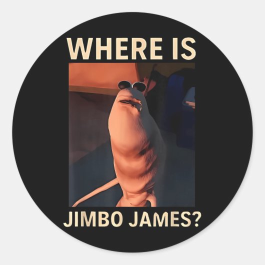 Marcus De Worm Waar Is Jimbo James Grappige Meme Ronde Sticker (Voorkant)