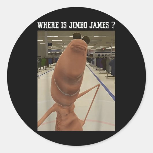 Marcus De Worm Waar Is Jimbo James Meme Ronde Sticker (Voorkant)