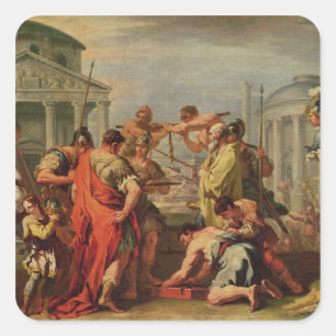 Marcus Furius Camillus en Brennus Vierkante Sticker