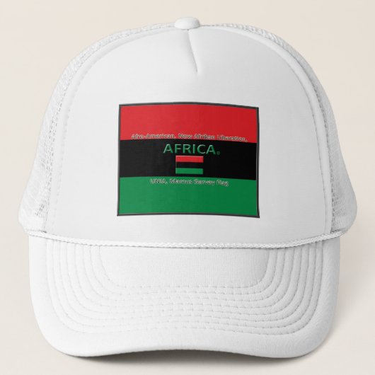 Marcus Garvey African Colors Flag Trucker Hat Trucker Pet (Voorkant)