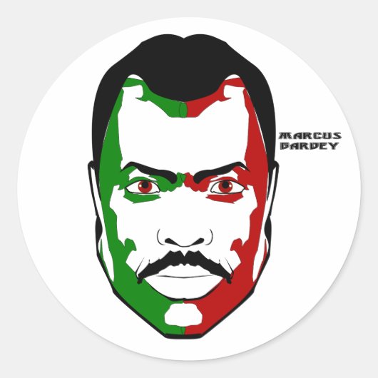 Marcus garvey I Ronde Sticker (Voorkant)