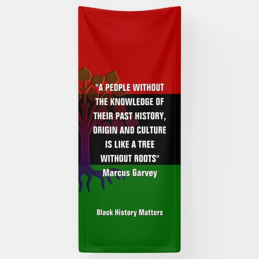 Marcus Garvey TREE ZONDER ROOTS Black History Spandoek (Verticaal)