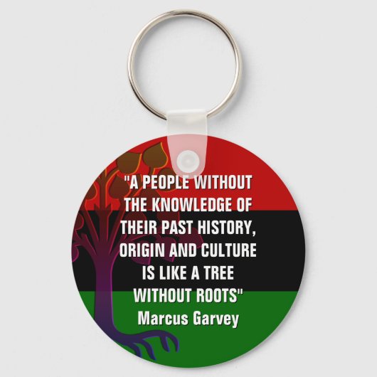 Marcus Garvey TREE ZONDER ROOTS Sleutelhanger (Voorkant)
