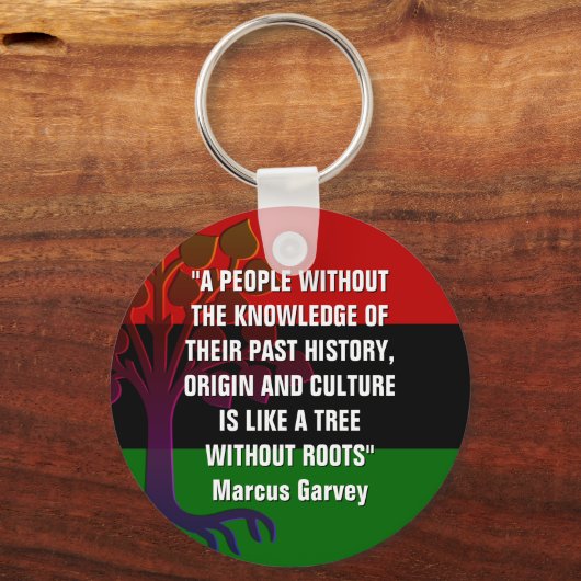 Marcus Garvey TREE ZONDER ROOTS Sleutelhanger (Voorkant)