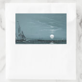 Marcus Larson entree-van-de-haven-maanlicht-1881 m Rechthoekige Sticker (Tas)