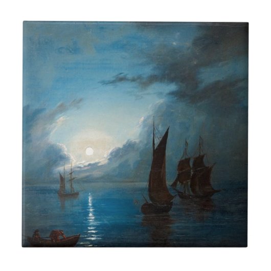 Marcus Larson hav-i-mansken-1848.natuur waterboot Tegeltje (Voorkant)