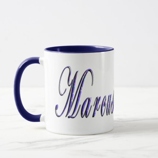 Marcus, naam, Logo, Blue Combo Coffee Mok. Mok (Links)