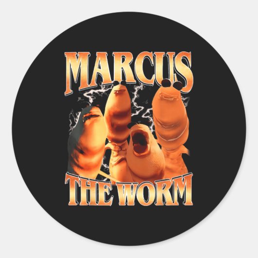 Marcus The Worm Bootleg Voor Mannen Vrouwen Meme F Ronde Sticker (Voorkant)