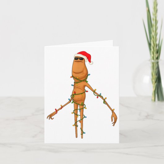 Marcus The Worm, Funny Christmas Lights Kaart (Voorkant)