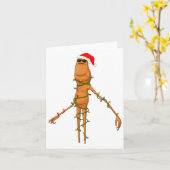 Marcus The Worm, Grappige Kerstverlichting Kaart (Gele Bloem)