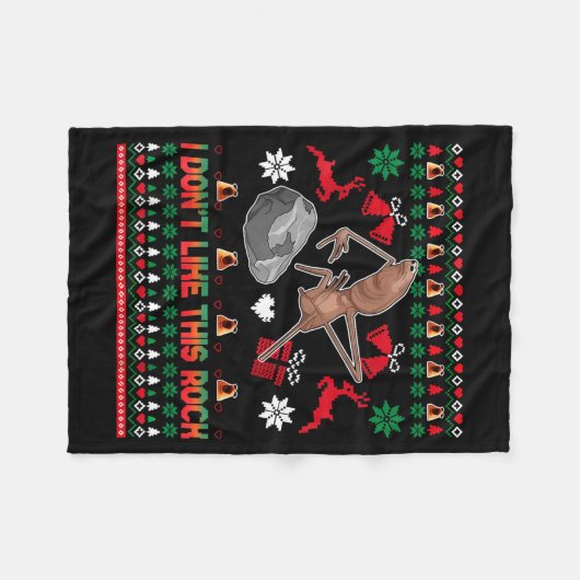 Marcus The Worm I Don't Like This Rock  Fleece Deken (Voorkant (Horizontaal))