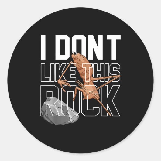 Marcus The Worm I Don't Like This Rock Funny Meme  Ronde Sticker (Voorkant)