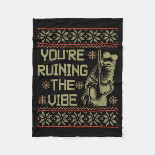 Marcus The Worm Je Verpest De Sfeer Kerstmis Lelij Fleece Deken (Voorkant)