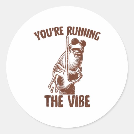 Marcus The Worm You're Ruining The Vibe  Ronde Sticker (Voorkant)
