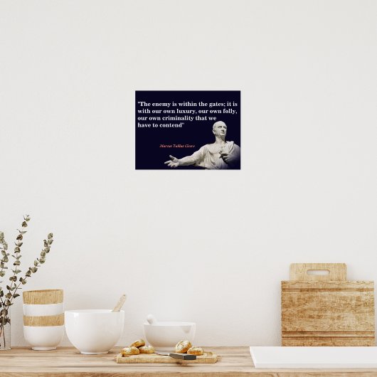 Marcus Tullius cicero citaat op het vijand Poster (Keuken)