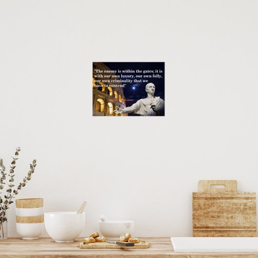 Marcus Tullius cicero citaat op het vijand Poster (Keuken)