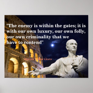 Marcus Tullius cicero citaat op het vijand Poster