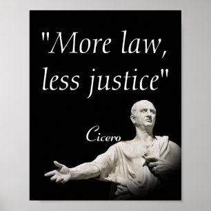 Marcus Tullius cicero citaat over recht en recht Poster