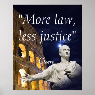 Marcus Tullius Cicero citaat over wet en rechtvaar Poster