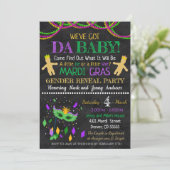 Mardi Afstudeerder Gender Reveal Party Invitation Kaart (Staand voorkant)