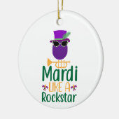 Mardi als een Rockstar-typografie op maat Keramisch Ornament (Links)