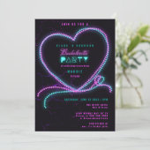 Mardi Beads Bourbon Neon Heart Bachelorette Kaart (Staand voorkant)