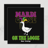 Mardi Goose On The Loose Funny Fat Tuesday Design Kaart (Voorkant / Achterkant)