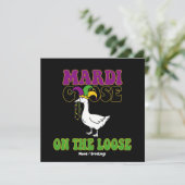 Mardi Goose On The Loose Funny Fat Tuesday Design Kaart (Staand voorkant)