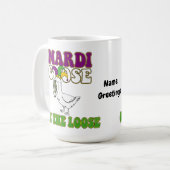 Mardi Goose On The Loose Funny Fat Tuesday Design Koffiemok (Voorkant links)