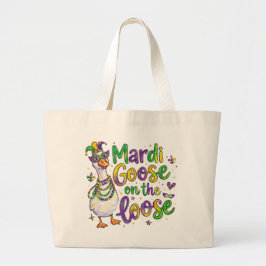 Mardi Goose Tote Bag – Funny Animal Mardi Gras Car