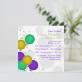 Mardi Gra Colour Balloons Party - Uitnodigingen (Staand voorkant)