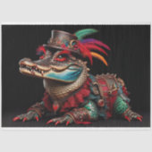 Mardi Gra Gekleurde Alligator Decoupage Tissuepapier (Voorkant)